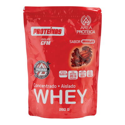 Proteína Whey de chocolate Área proteica 260g