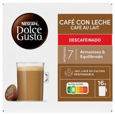 Café con leche descafeinado Nescafé Dolce Gusto 16 cápsulas