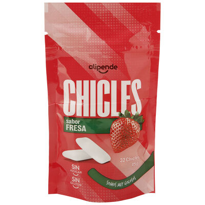 Chicles fresa s/gluten s/az&uacute;car Alipende 45g