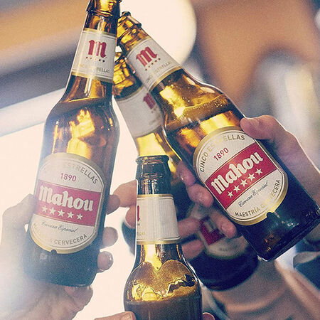 Cerveza rubia especial Mahou 5 Estrellas pack 12 latas 33cl