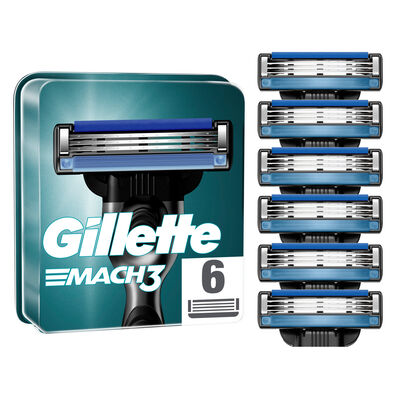 Hoja de afeitar Gillette 6 unidades recambio Mach 3