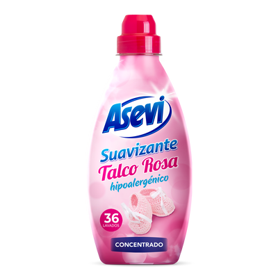 Suavizante concentrado Asevi 36 lavados talco rosa hipoalergenico