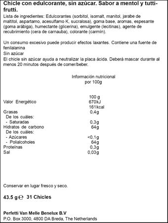 Chicles sin azúcar Bubblemint Trident 43,5g