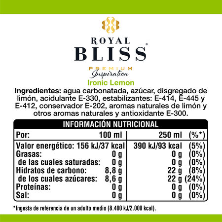 Tónica Royal Bliss lata 25cl limón
