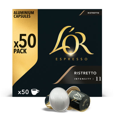 Café espresso ristretto intensidad 11 para máquinas Nespresso L'Or 50 cápsulas