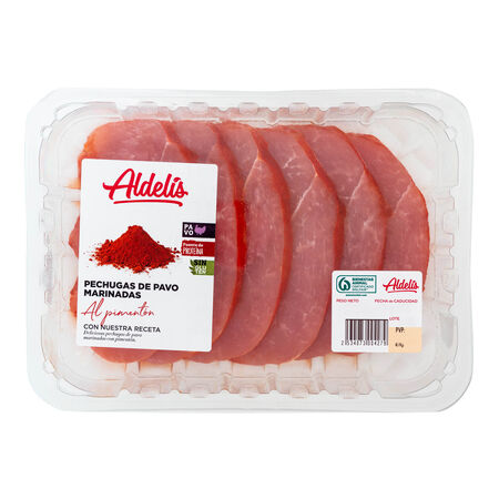 Pechuga de pavo al pimentón Aldelís 500g aproximadamente