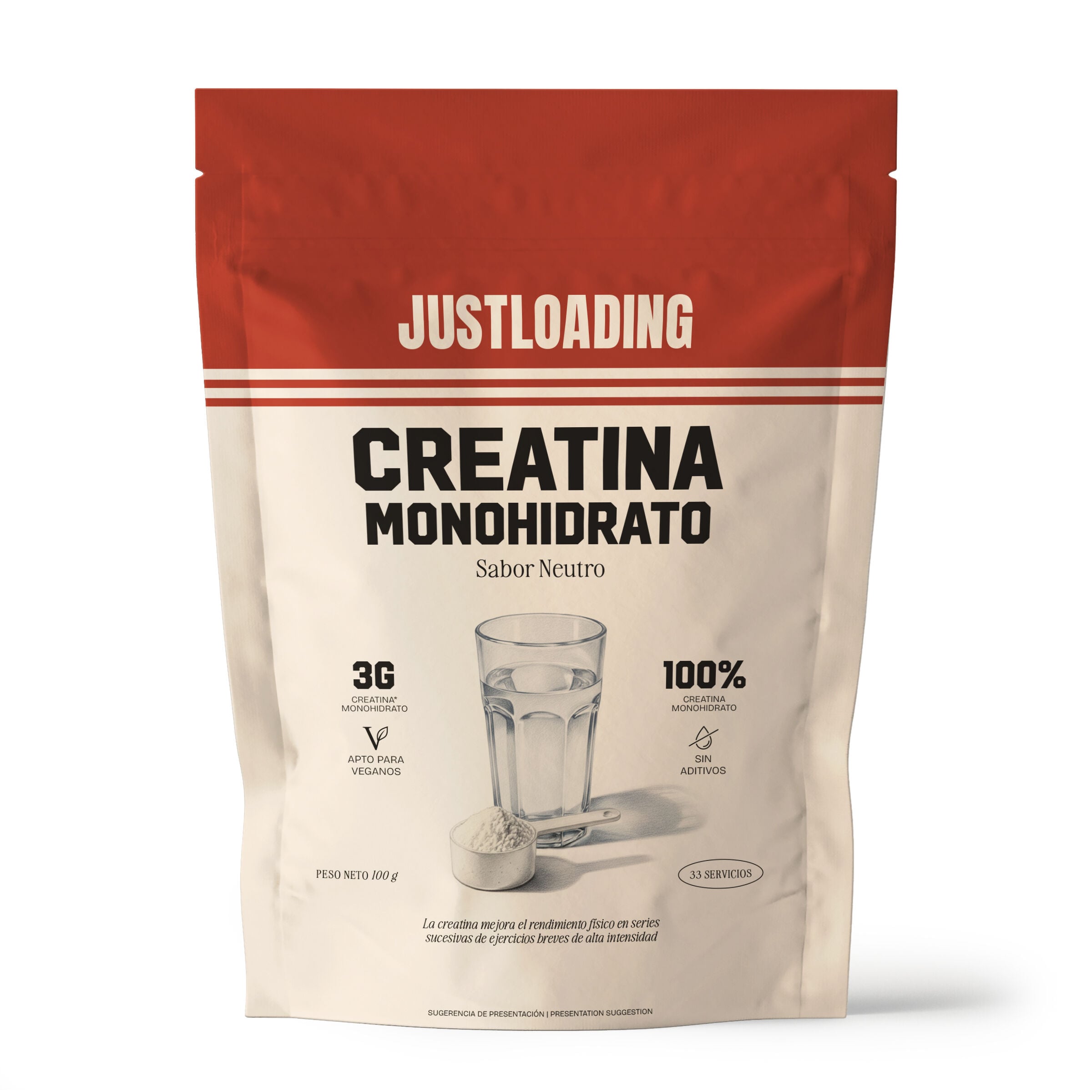 Creatina monohidrato sabor neutro Just Loading 100g