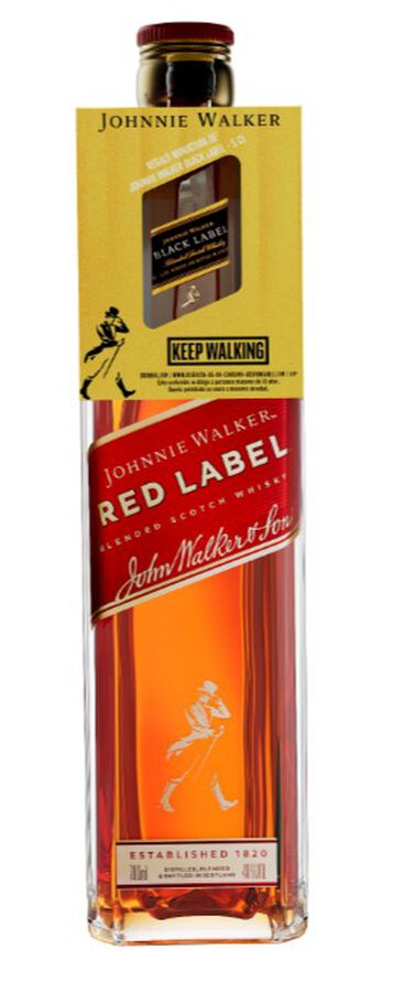 Whisky con botella de 70cl etiqueta roja y mini botella de Johnnie Walker Black Label Johnnie Walker 70cl