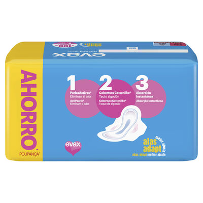 Compresas con alas cottonlike Evax 32 uds normal