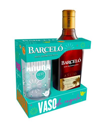Ron a&ntilde;ejo Barcelo 70cl + vaso de cristal