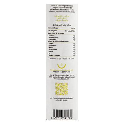 Aceite de oliva virgen extra Picual Finca la Pontezuela 500ml