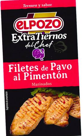 Filete de pavo extratiernos marinado al piment&oacute;n El Pozo 600G aprox