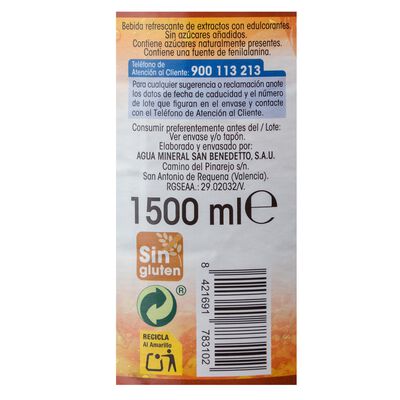 Refresco té Alipende sin azúcar añadido botella 1,5l melocotón