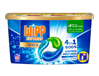 Detergente en cápsulas Wipp Express discs 30lavados