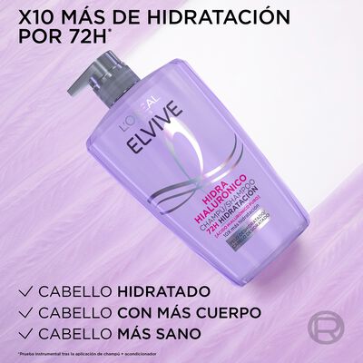 Champ&uacute; con hidrataci&oacute;n 72h Elvive 1L Hidra Hialur&oacute;nico
