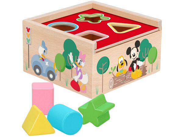 Cubo de madera con formas Disney