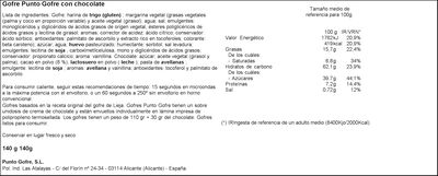 Gofre Punto Gofre 140g con sobre de chocolate