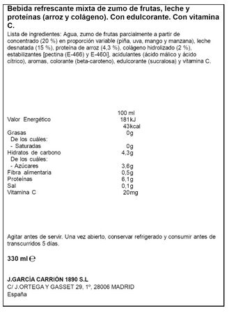 Don Simon Fruta + leche Prote&iacute;na 330ml Brik