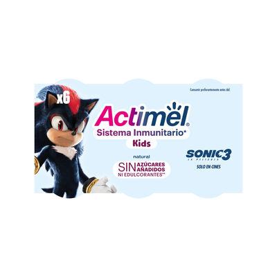 Actimel natural sin az&uacute;cares a&ntilde;adidos pack kids de 6x100g