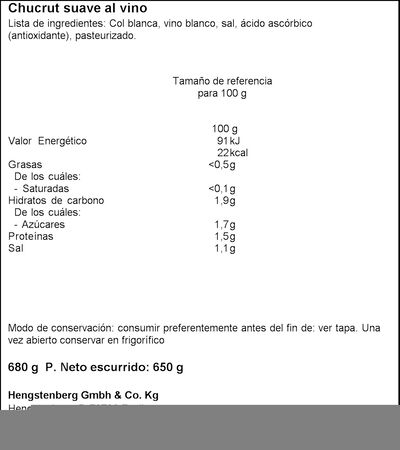 Chucrut Hengstenberg 650g
