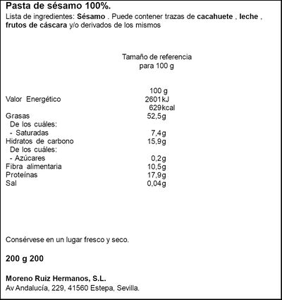 Crema Tahini Eos 200g