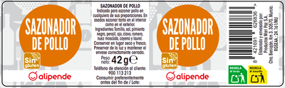 Sazonador Alipende 42G Pollo