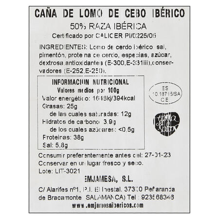 Lomo de cebo ibérico Emjamesa
