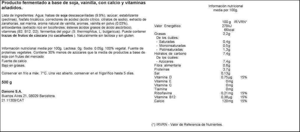 Postre de soja Alpro 500g vainilla