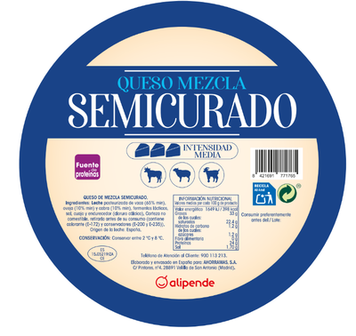 Queso semicurado Alipende