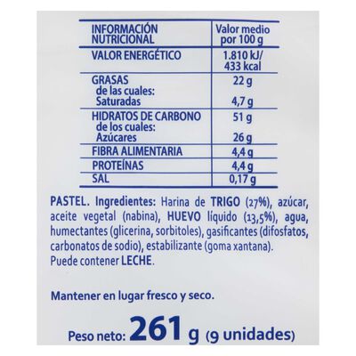 Magdalenas redondas La Bella Easo 9uds 