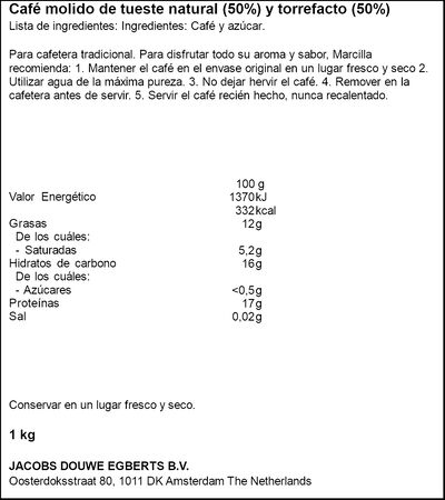 Caf&eacute; molido mezcla Marcilla 2x500g