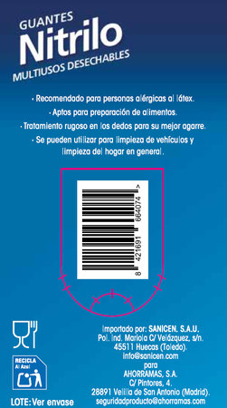 Guantes de nitrilo Lanta 20 unidades Talla P/M