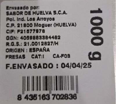 Fres&oacute;n caja 1kg