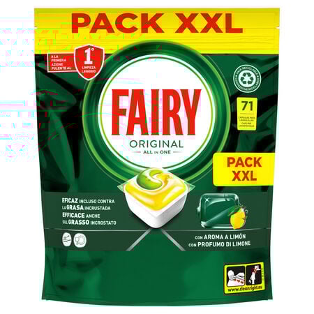 Detergente lavavajillas cápsulas Fairy 71 uds Original Pack XXL