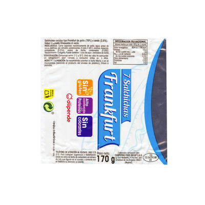 Salchicha frankfurt Alipende 170g pack 4 uds