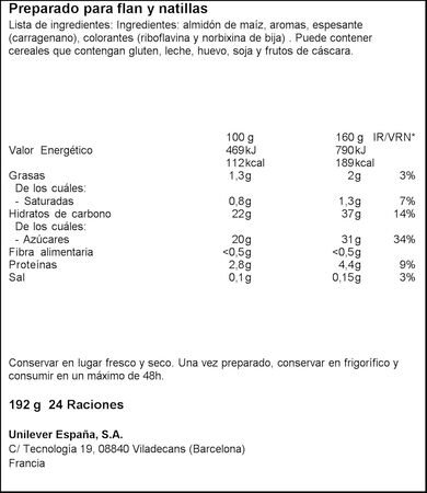 Flan Potax 192g 6 sobres vainilla 24 flanes