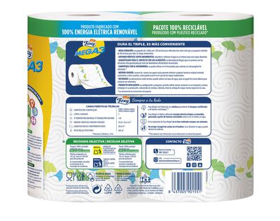 Papel de cocina en rollo Foxy pack-2 mega 3 decorado