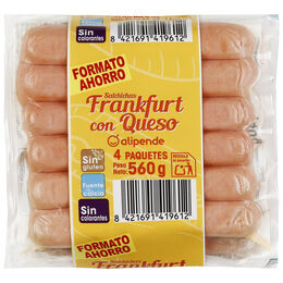 Salchicha frankfurt con queso Alipende 140g pack 4 uds