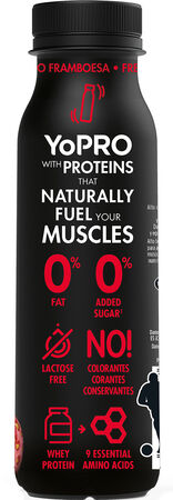 Yogur l&iacute;quido prote&iacute;na Yopro 300g fresa y frambuesa