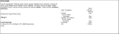 Chocolate negro lindt 100g Lindor 60% de cacao