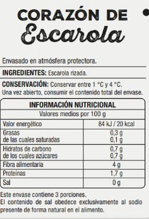 Ensalada coraz&oacute;n de escarola Alipende 150g