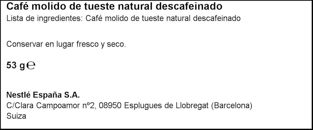 Café descafeinado origen colombia Nescafé 10 cápsulas intensidad 6