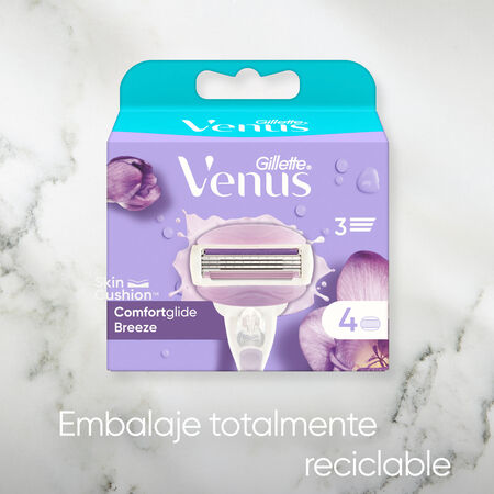 Hojas de afeitar Gillette Venus 4 uds recambio comforglide