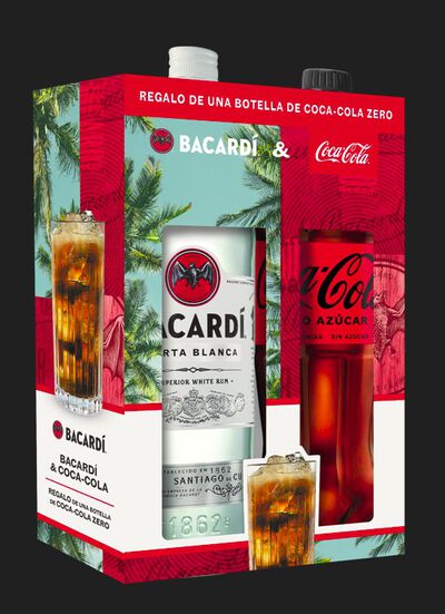 Ron blanco Bacardi 70cl + Coca-Cola Zero