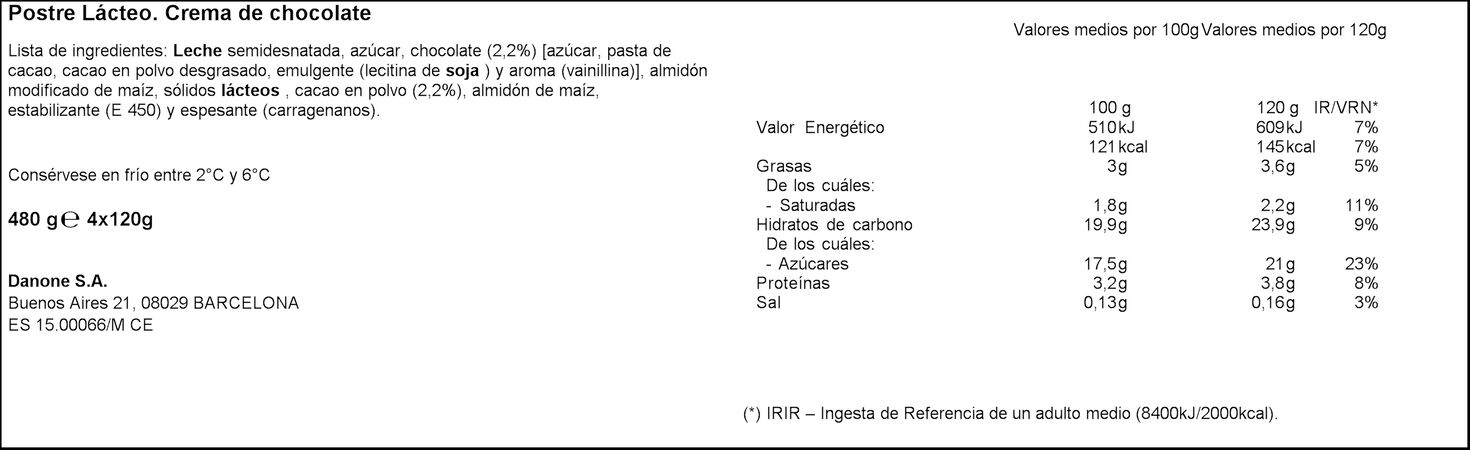Natillas Danet pack 4 chocolate
