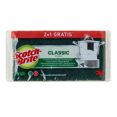 Estropajo con esponja Scoth-Brite 2 uds fibra verde