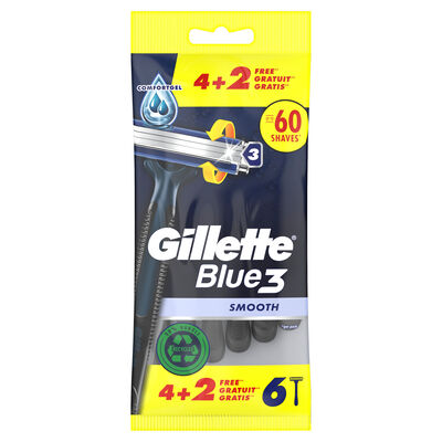 M&aacute;quina de afeitar desechable Gillette 4+2 unidades Blue 3