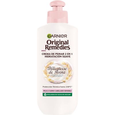 Crema de peinar 2 en 1 original remedies de Garnier 200ml avena