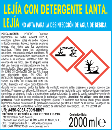 Lejía para ropa Lanta 2l densa