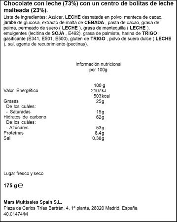 Bolitas de chocolate Maltesers 175g
